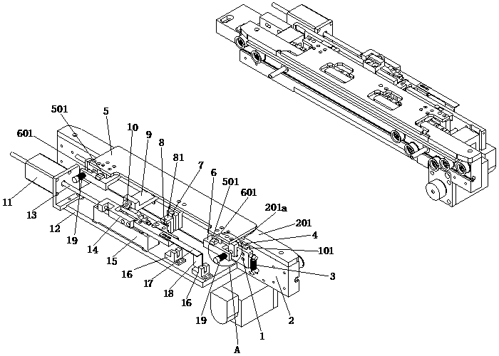 Pressing plate mechanism of in-out pallet