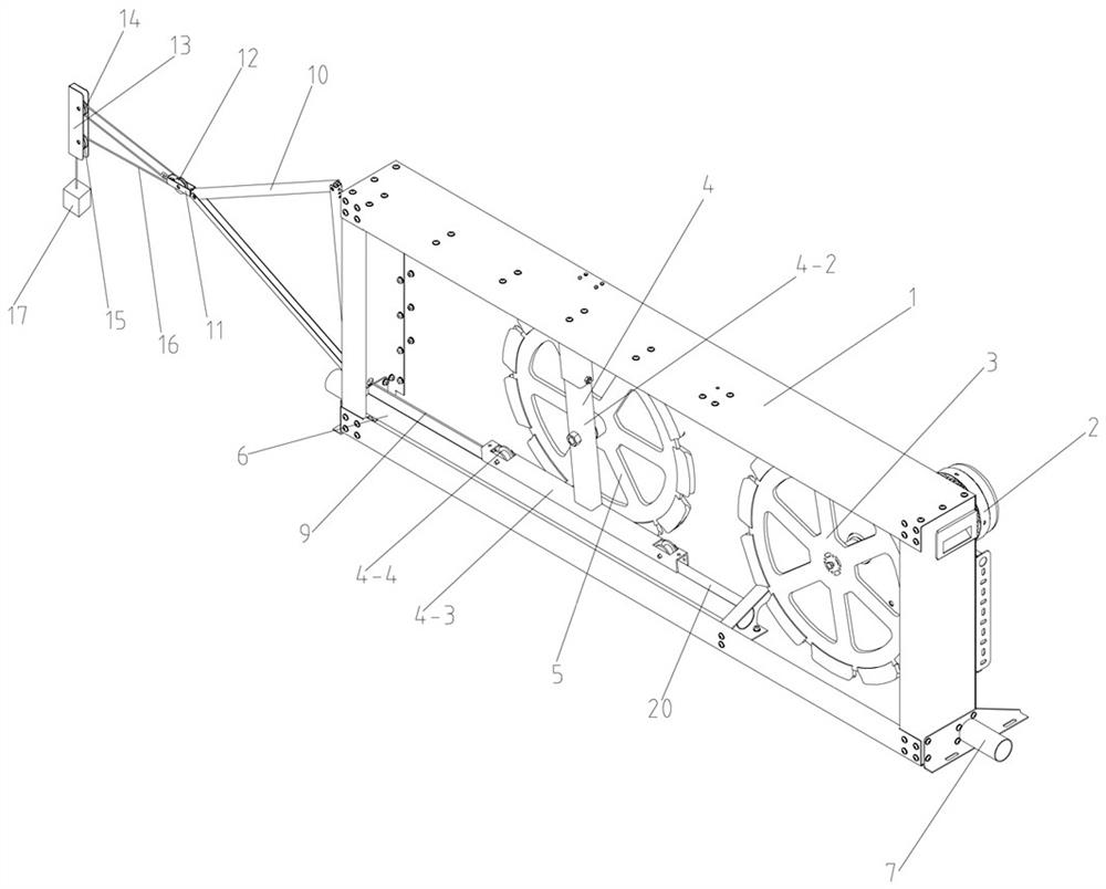 Counterweight traction tensioning wheel structure and stock line traction main machine