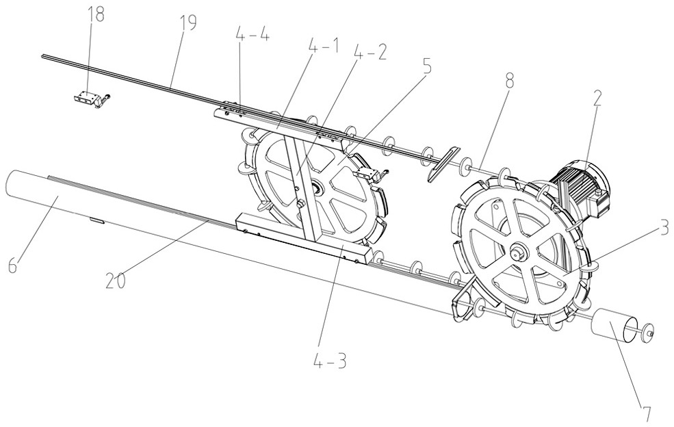 Counterweight traction tensioning wheel structure and stock line traction main machine