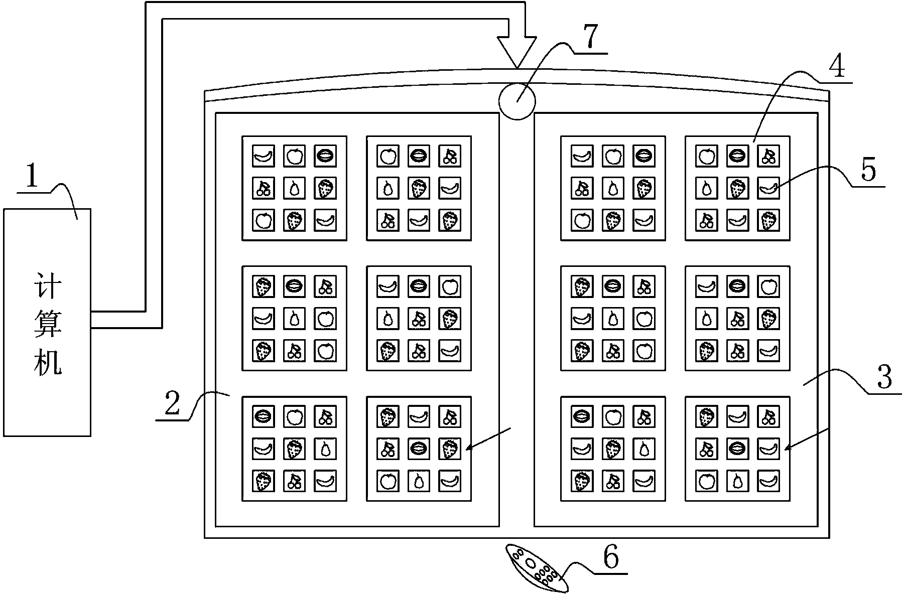 Method and device for training visual memory through fruits