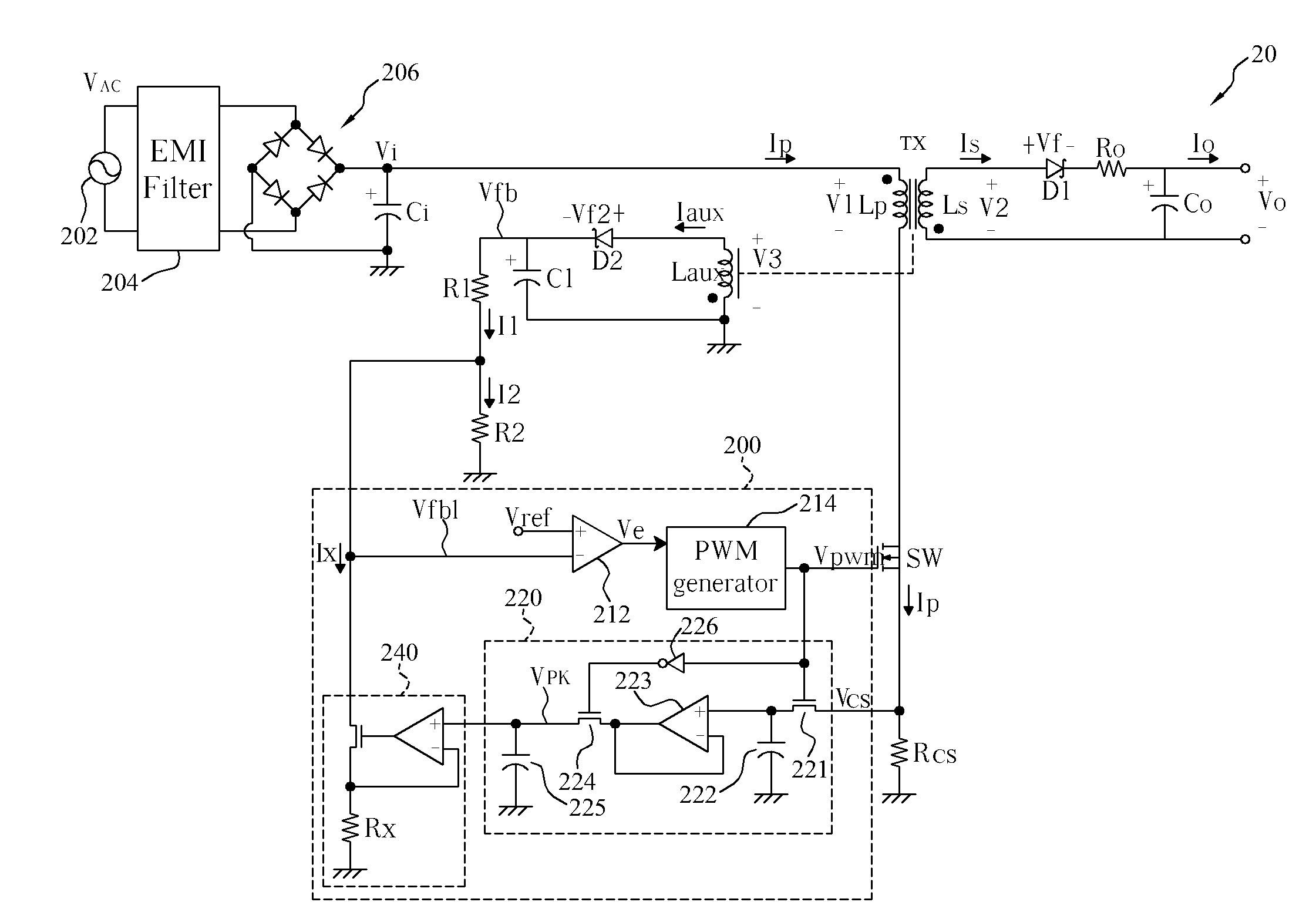 Switching-mode power converter and pulse-width-modulation control circuit with primary-side feedback control