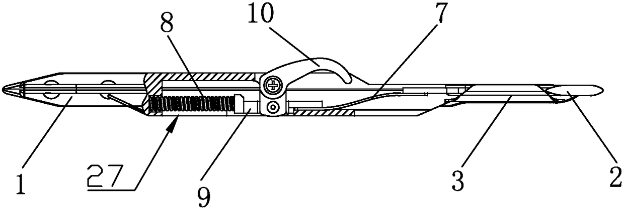 A weft-connecting rapier suitable for flat gold thread textiles and rapier looms