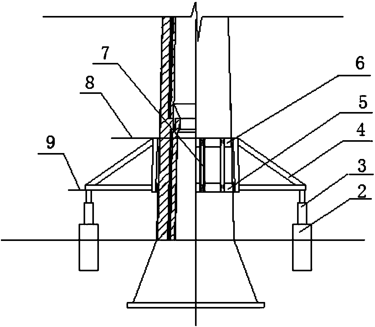 Reverse dismantling device for chimney and dismantling method