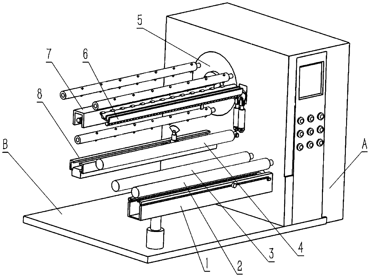 An automatic tape roll cutting machine