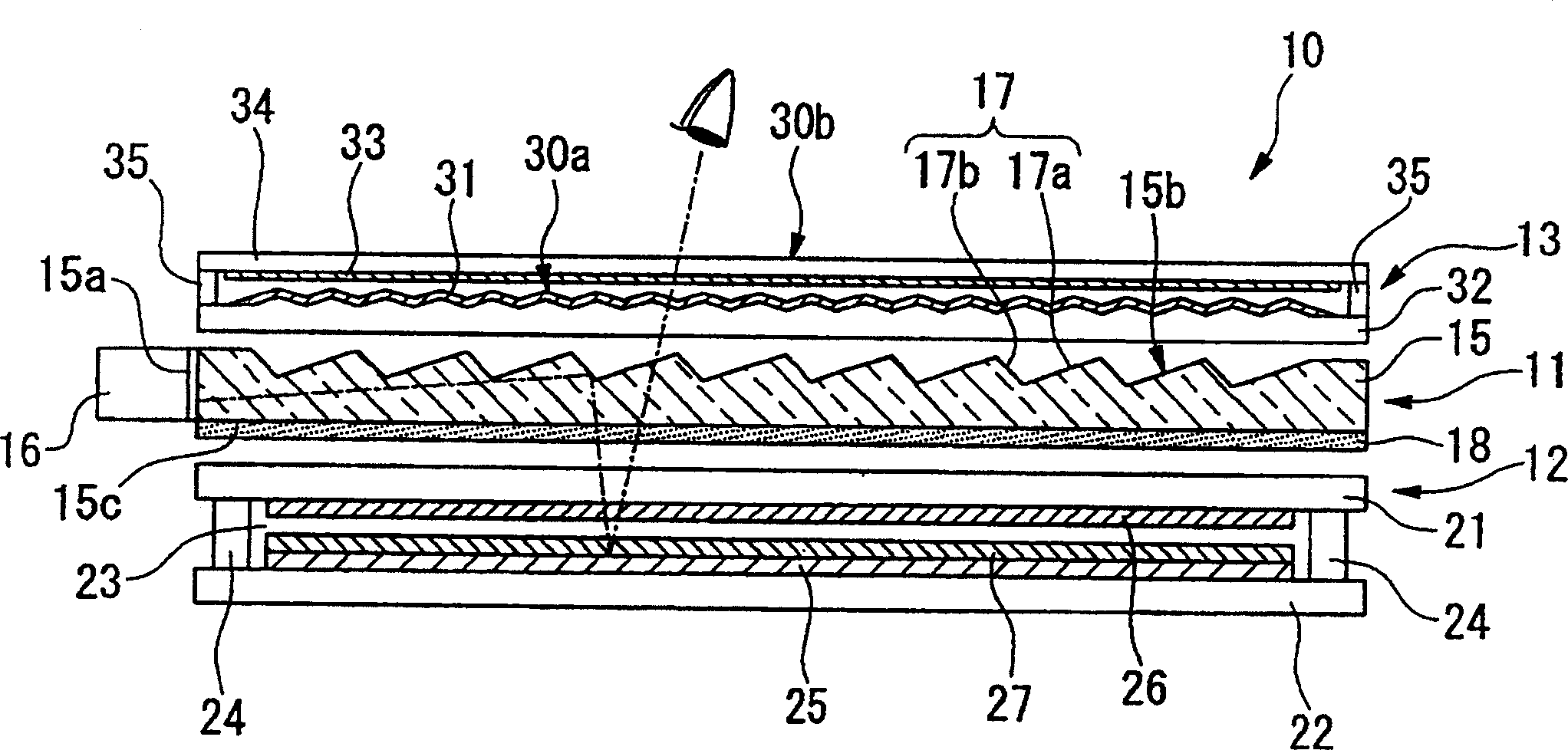 Transparent coordinate input device and composite material for forming ridge part on transparent resistor membrane