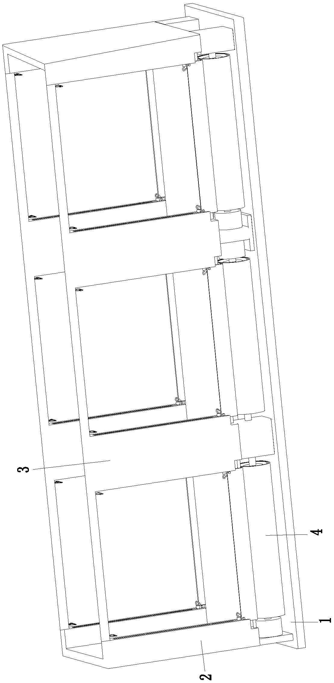 Barn grid semi-trailer car with automatic support