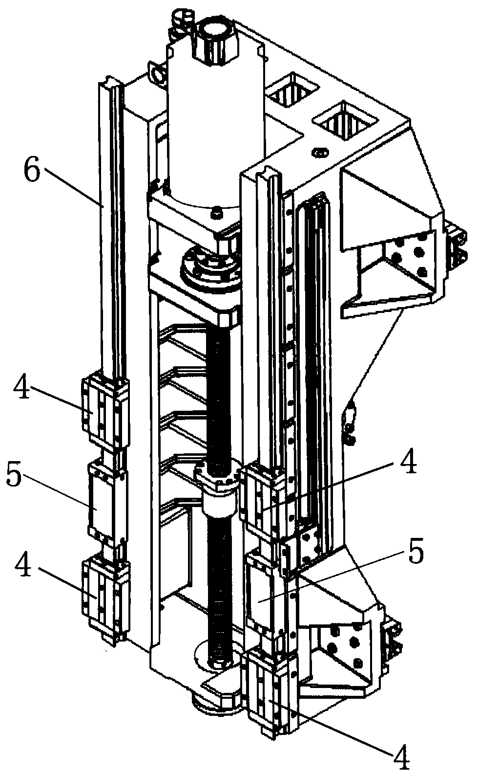 A straight-axis brake device with power-off self-locking function