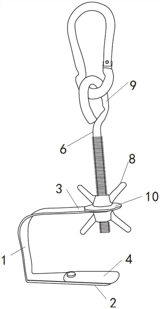 U-shaped suspension drag hook for endoscopic surgery in oral and maxillofacial surgery