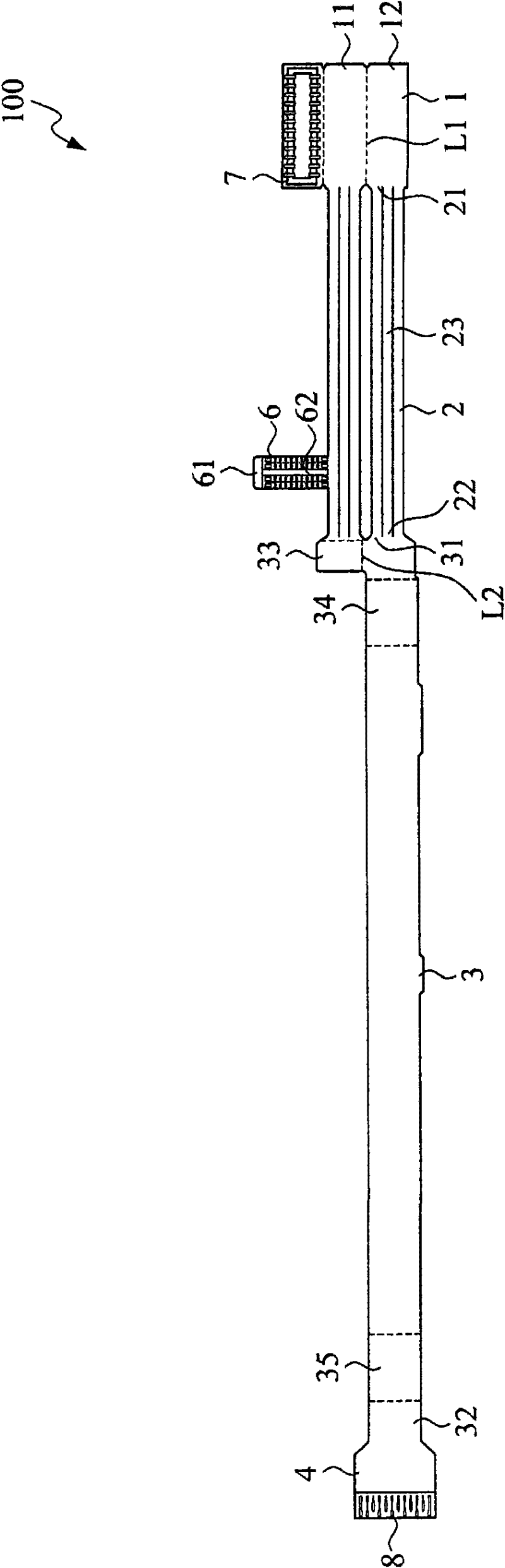 Flexible circuit cable with cluster section