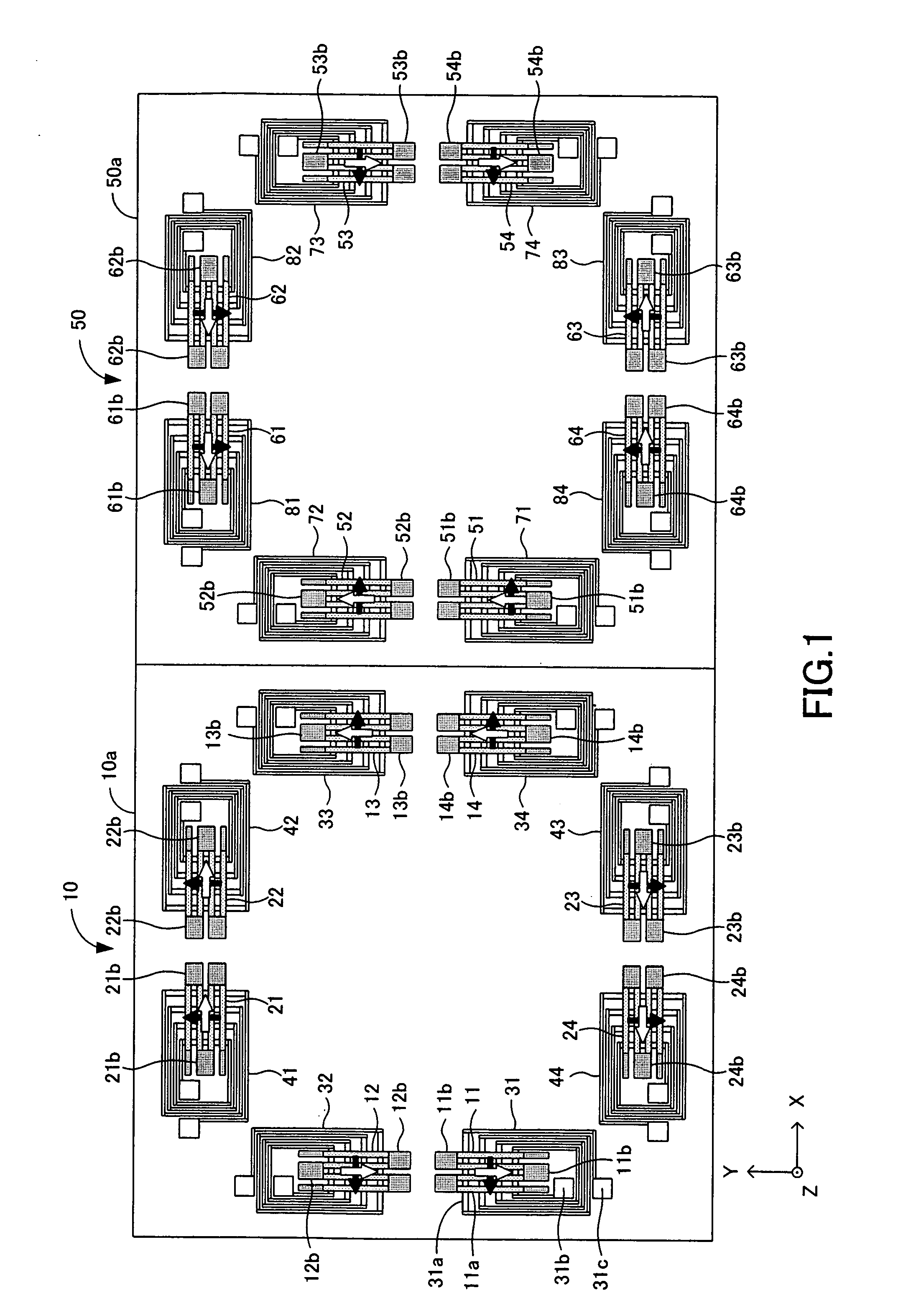 Magnetic sensor, production process of the magnetic sensor and magnetic array suitable for the production process