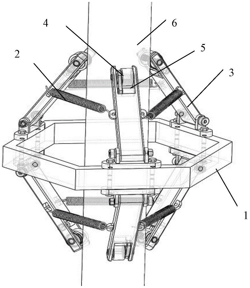 A power-off pole-holding anti-fall device for a pole-climbing robot