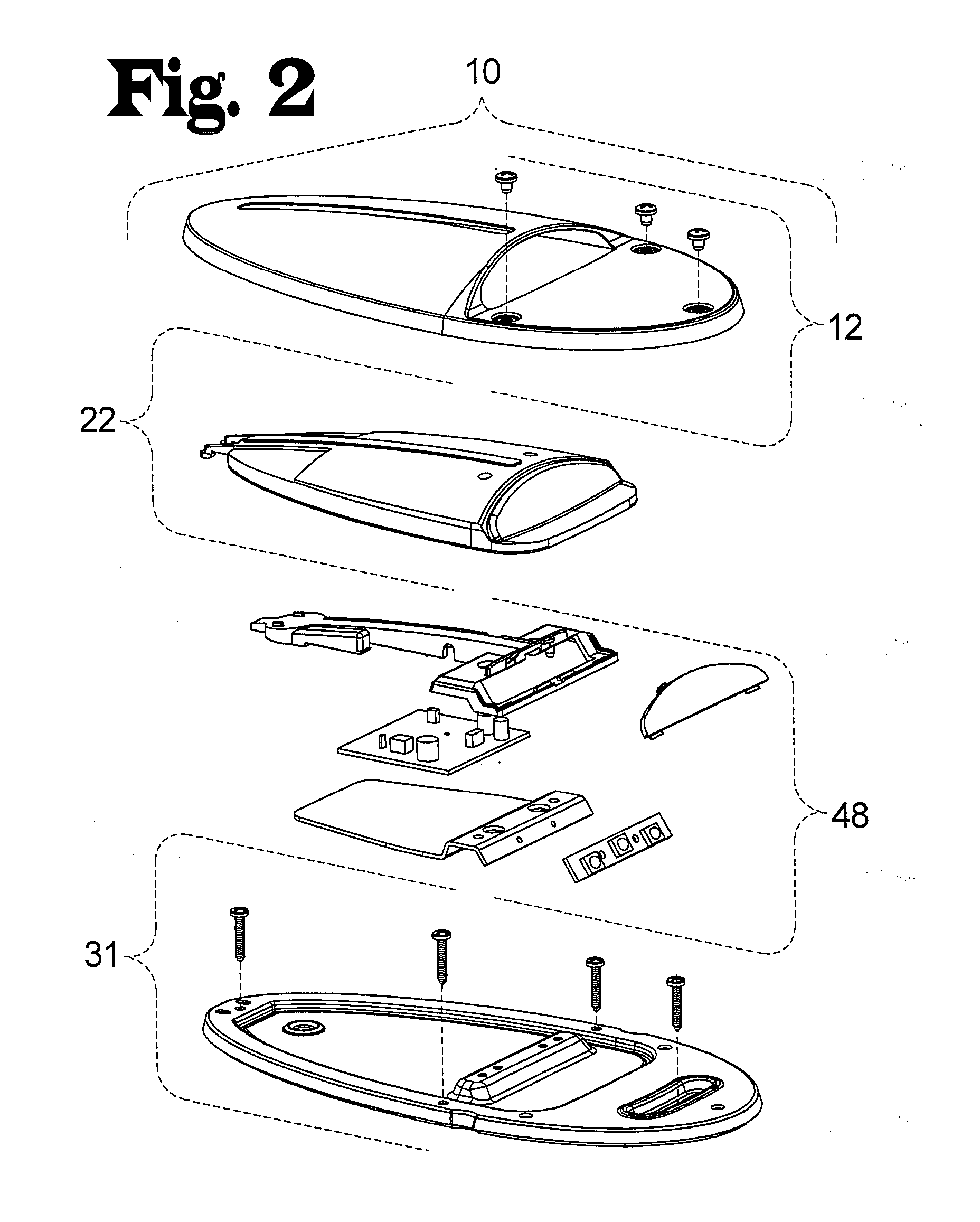 Non-invasive high intensity LED docking light and method for mounting