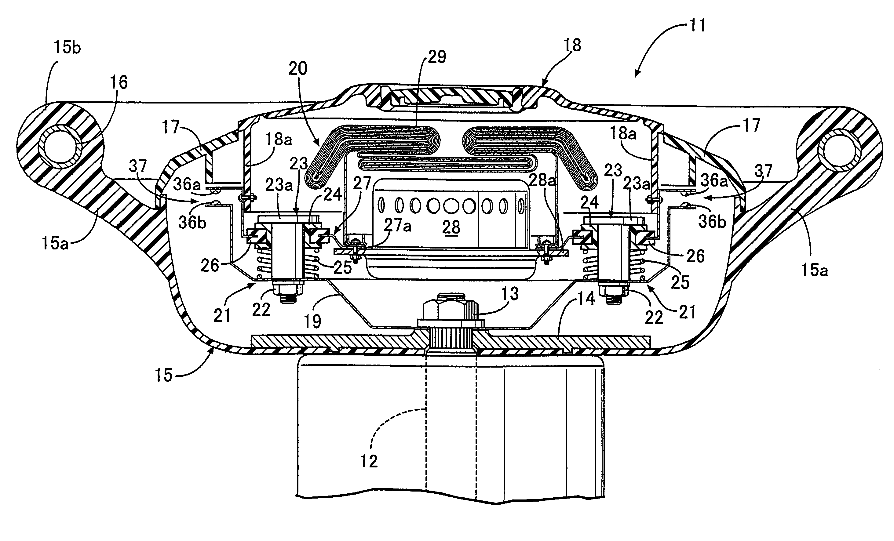 Vibration reducing structure for steering wheel