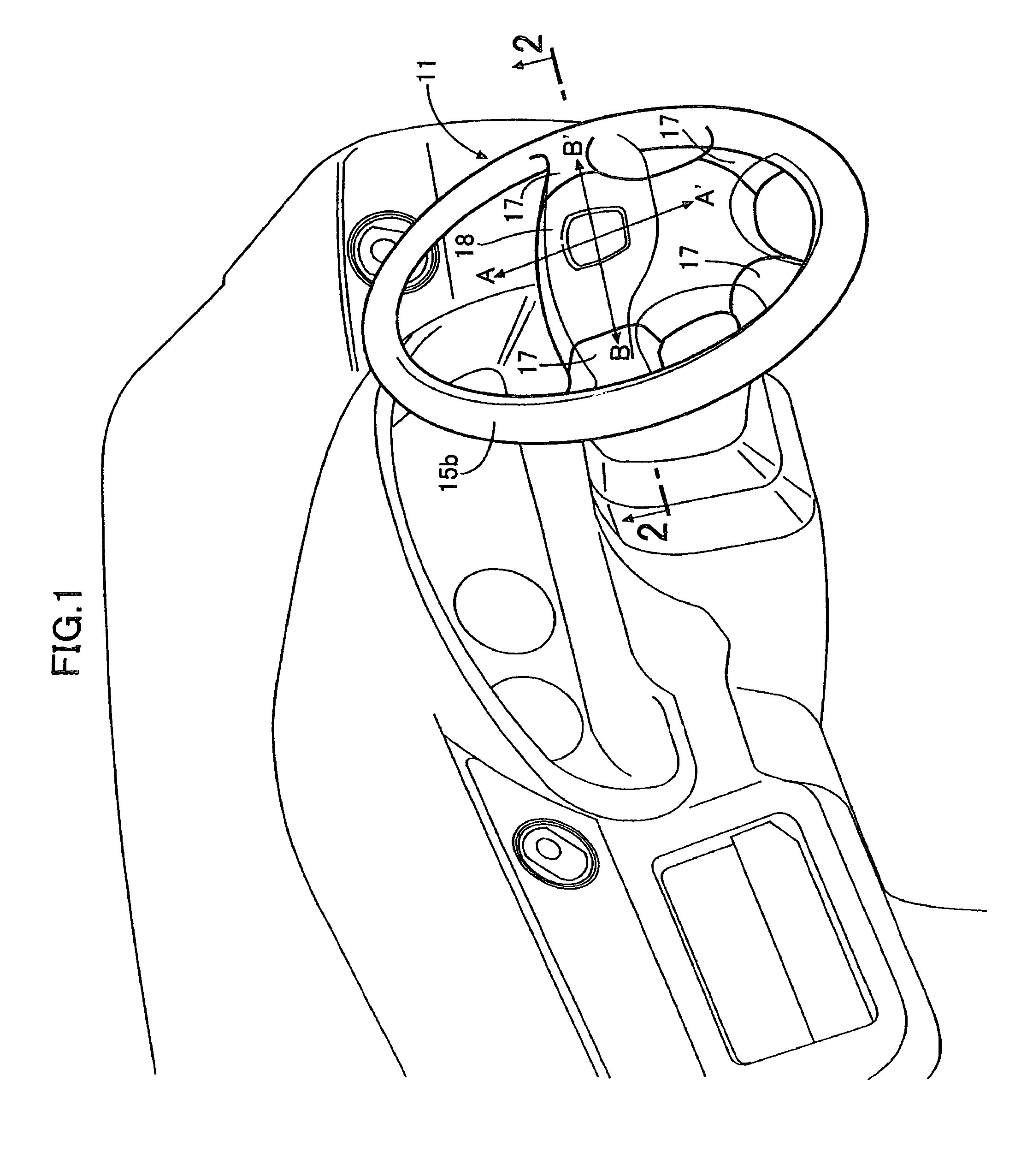 Vibration reducing structure for steering wheel