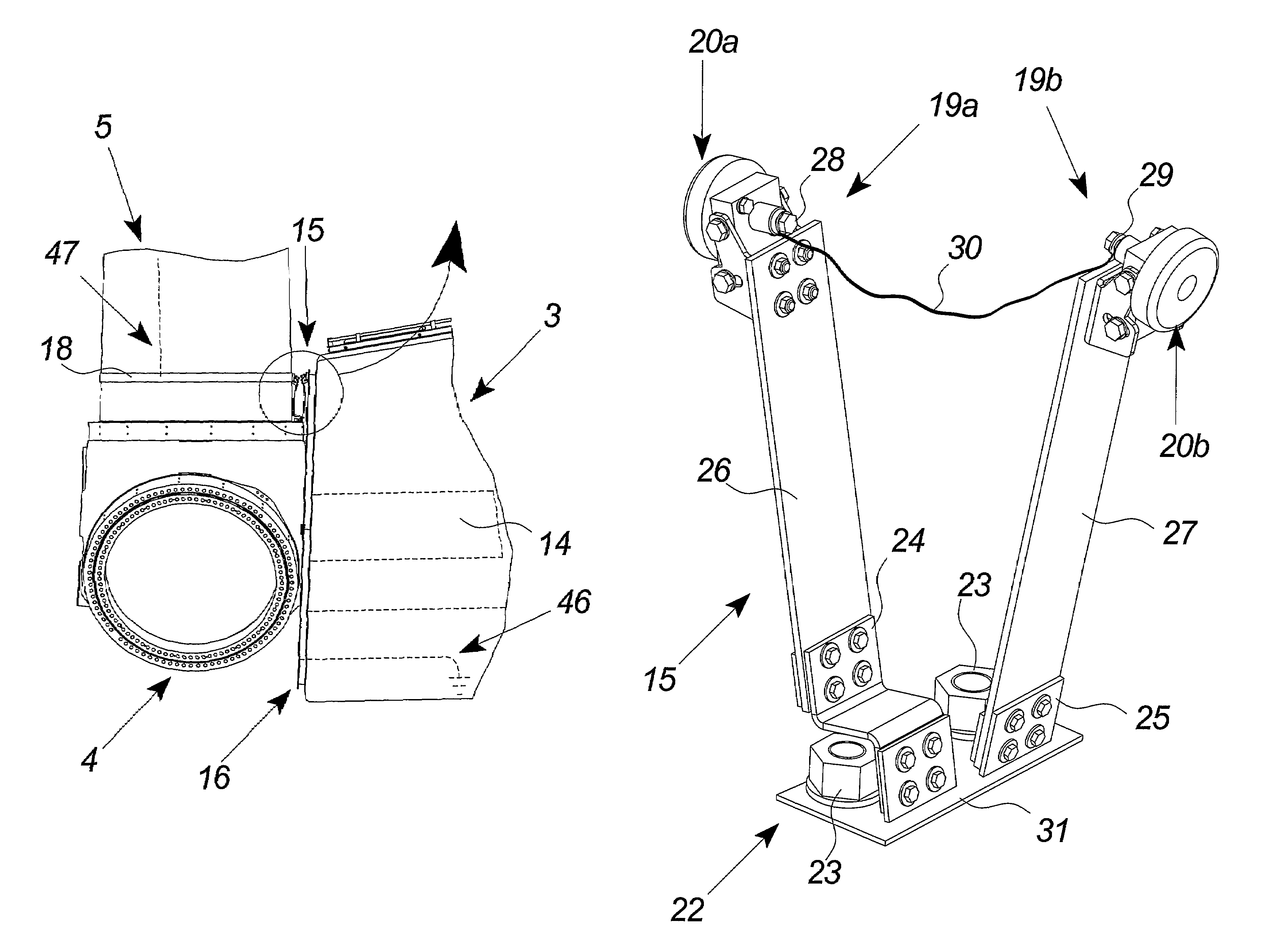 Wind turbine lightning connection means method and use hereof