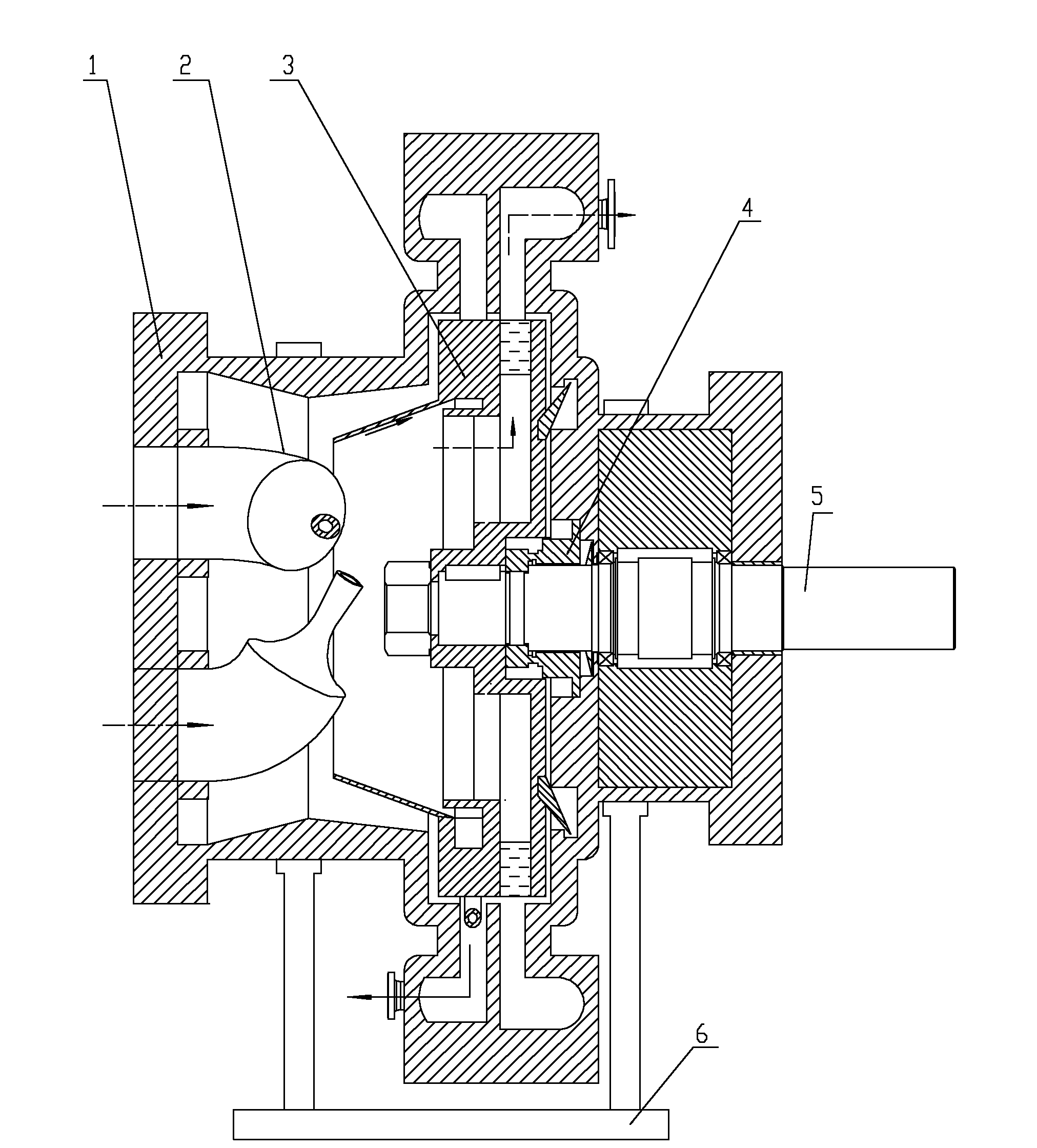 Gas vane type gas-liquid rotary turbine separation device