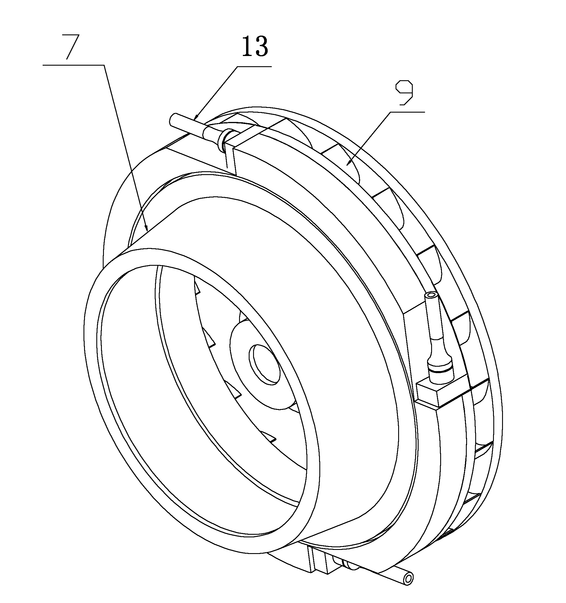 Gas vane type gas-liquid rotary turbine separation device