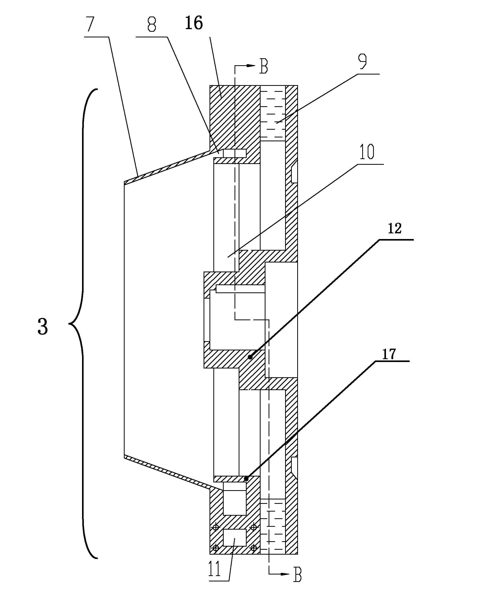 Gas vane type gas-liquid rotary turbine separation device