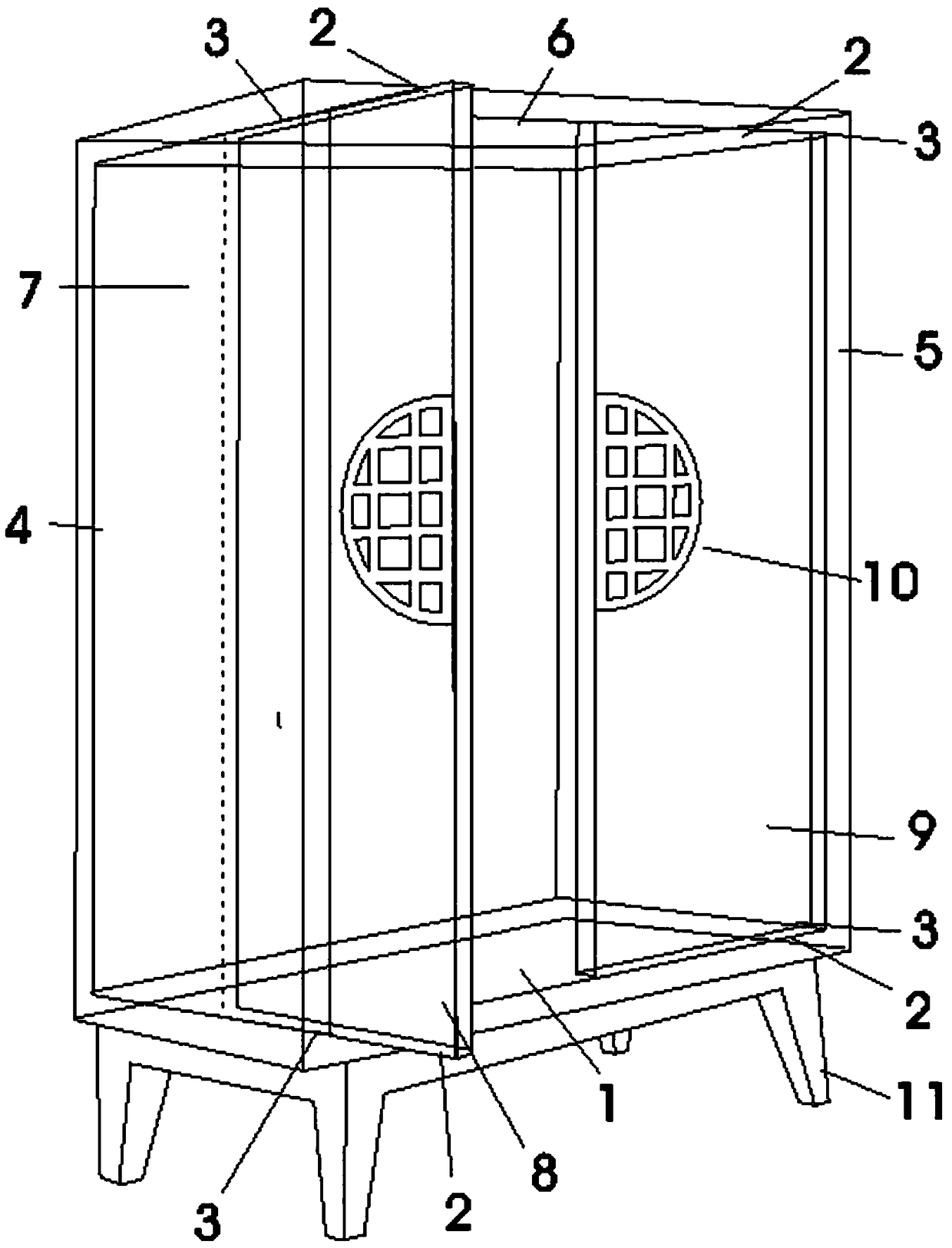 Semi-fixed structure capable of concealing cabinet door