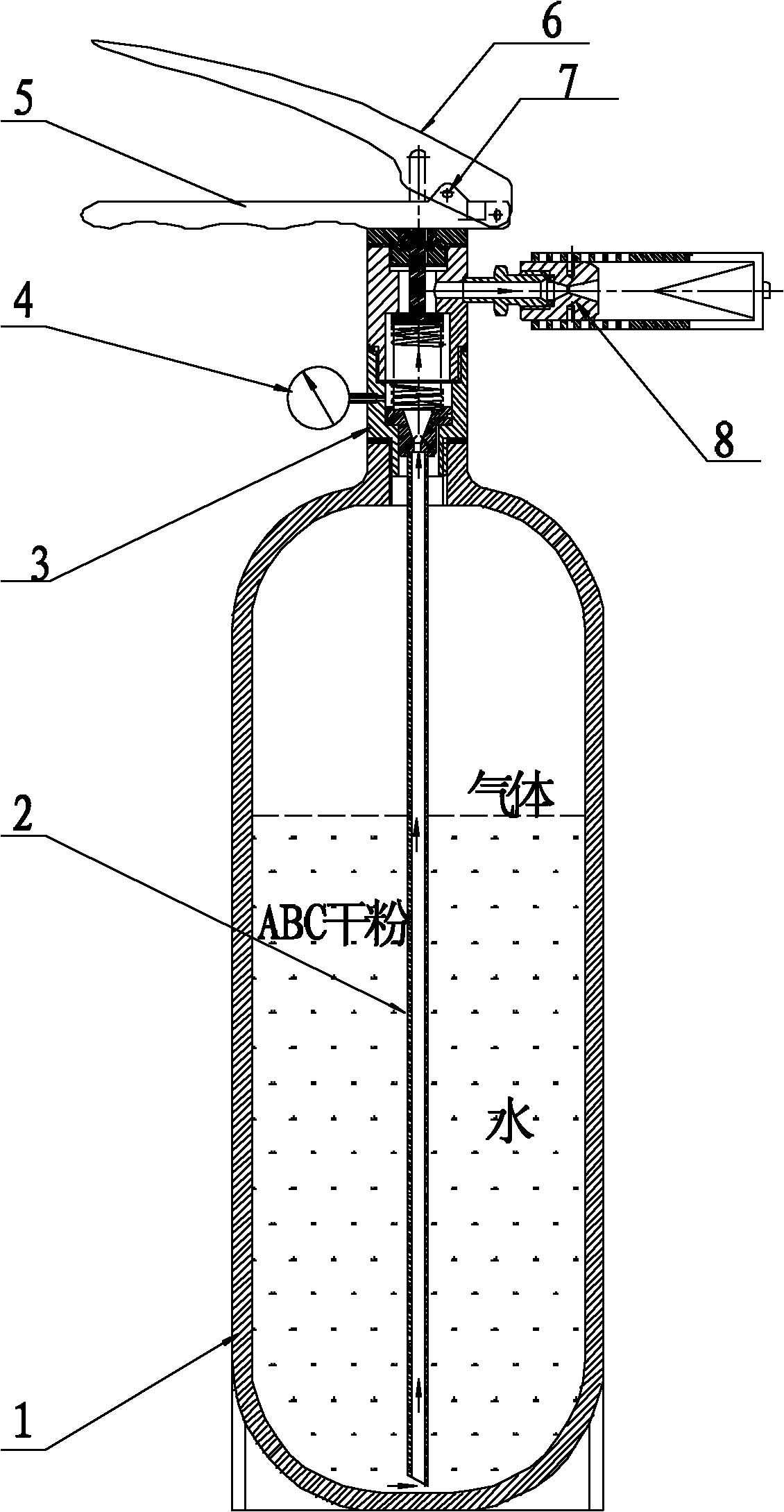 Three-phase jet extinguishing method
