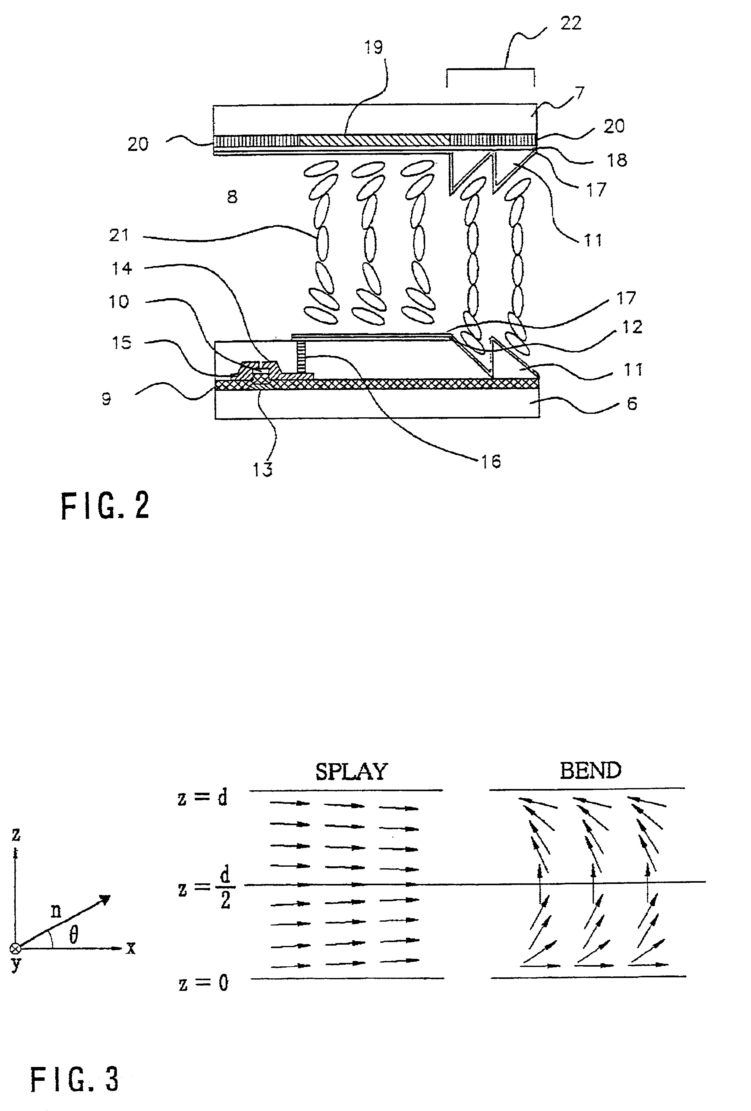 OCB type liquid crystal display having transition nucleus area from splay alignment to bend alignment