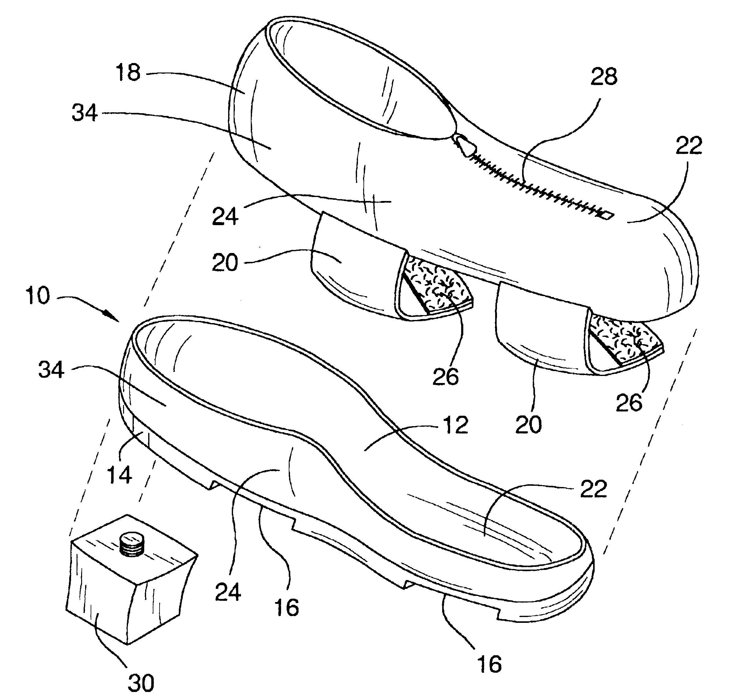 Shoe with interchangeable covers