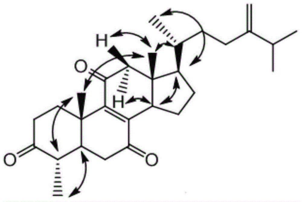 Harmful mycogone perniciosa and ergot sterane type triterpenoid prepared by fermentation as well as method