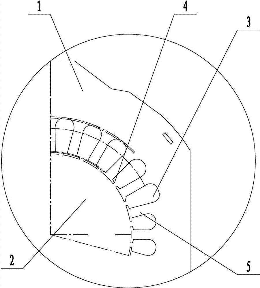 Stator punching piece of motor with small notch and coil instillation method thereof