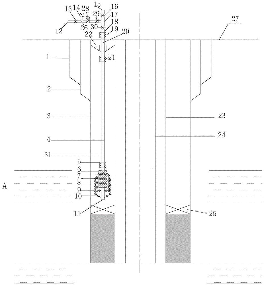 On-line continuous monitoring and sampling protection device for oil and water well casing external pressure