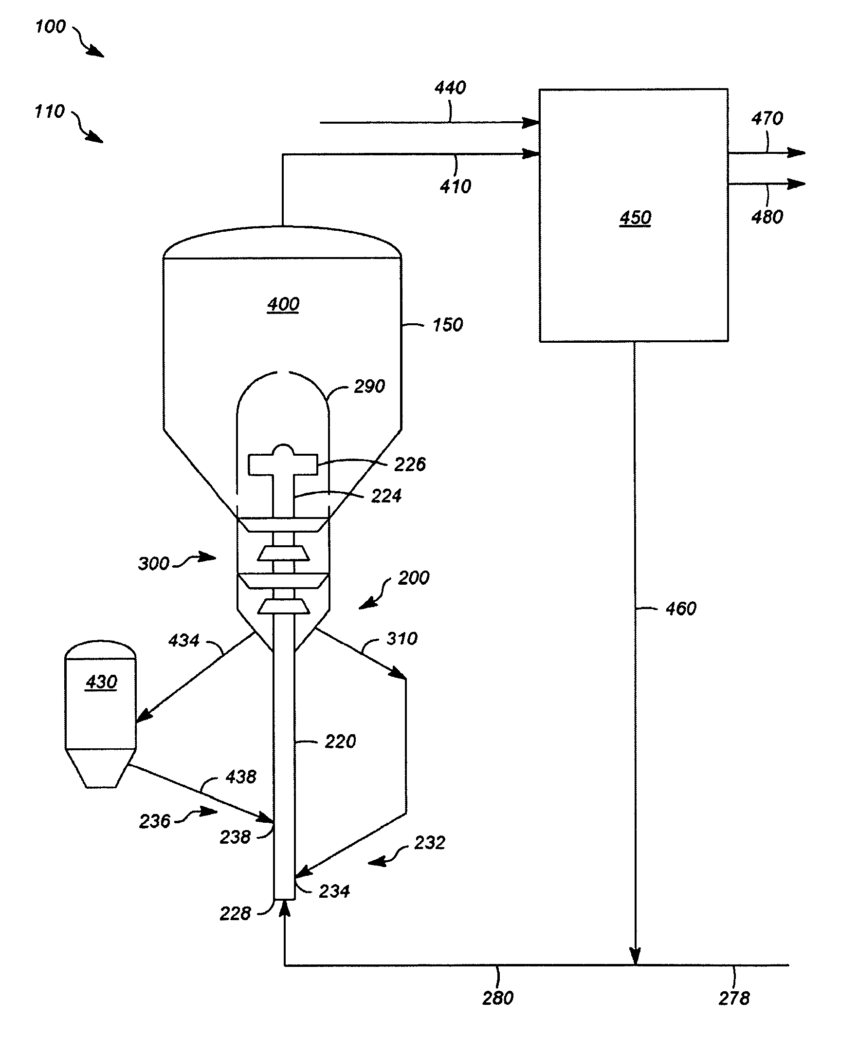 System, apparatus, and process for cracking a hydrocarbon feed