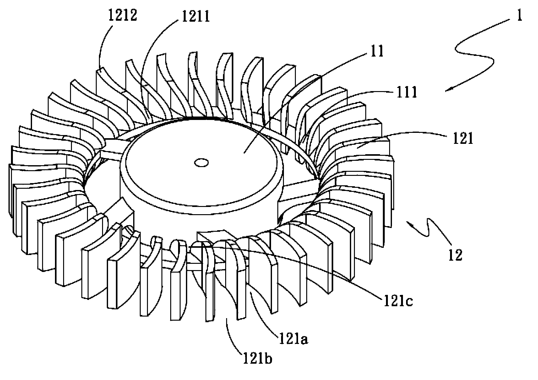 Centrifugal fan blade structure