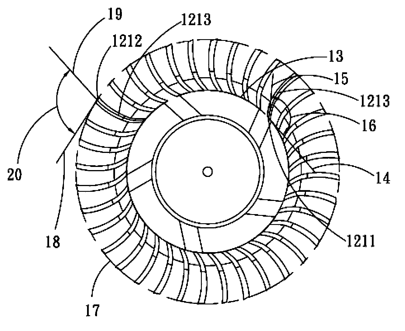Centrifugal fan blade structure