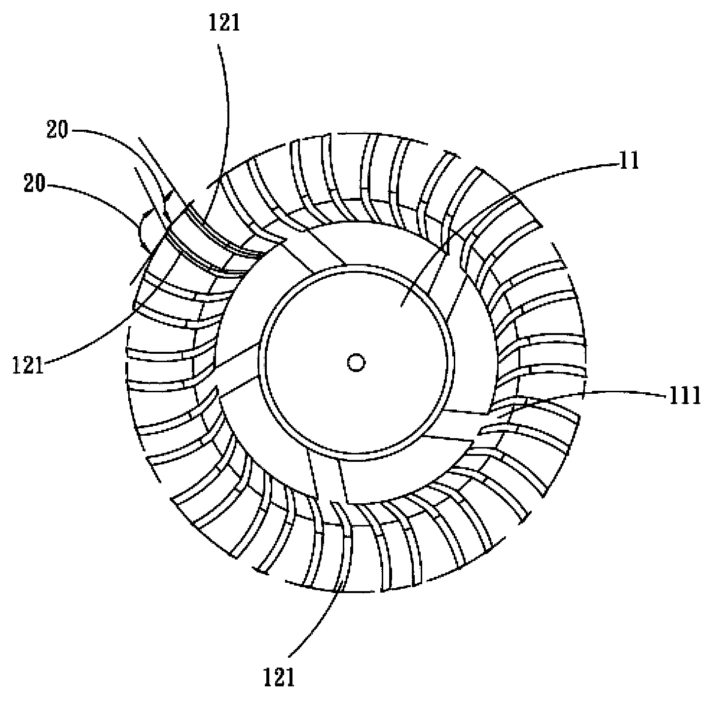 Centrifugal fan blade structure