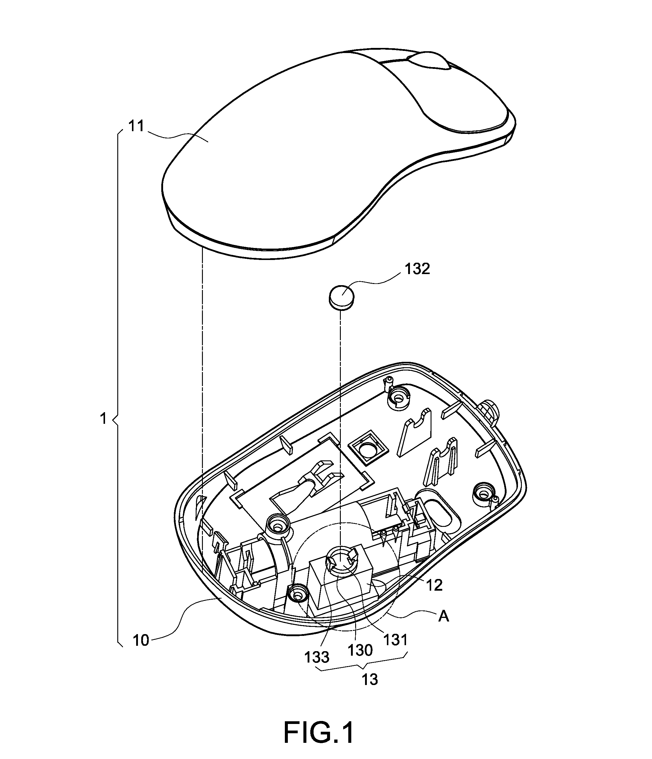 Receiving structure of receiver of wireless input device and mouse having the receiving structure