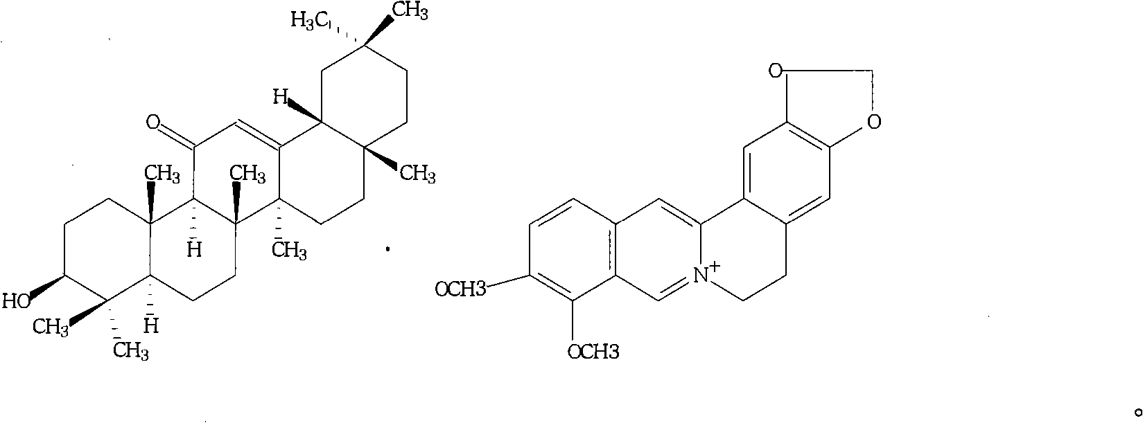 Berberine glycyrrhetinic acid enantiomeric salts and preparation method and application thereof