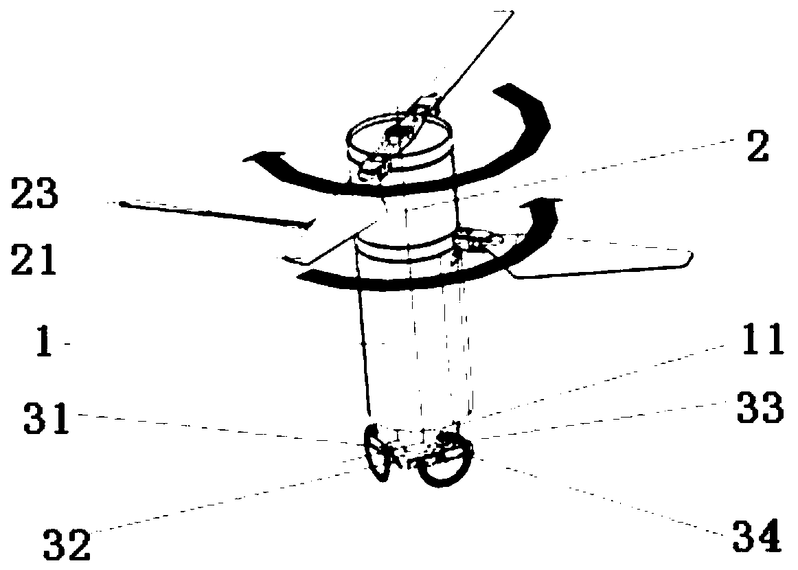 Attitude control system for coaxial double-propeller spacecrafts