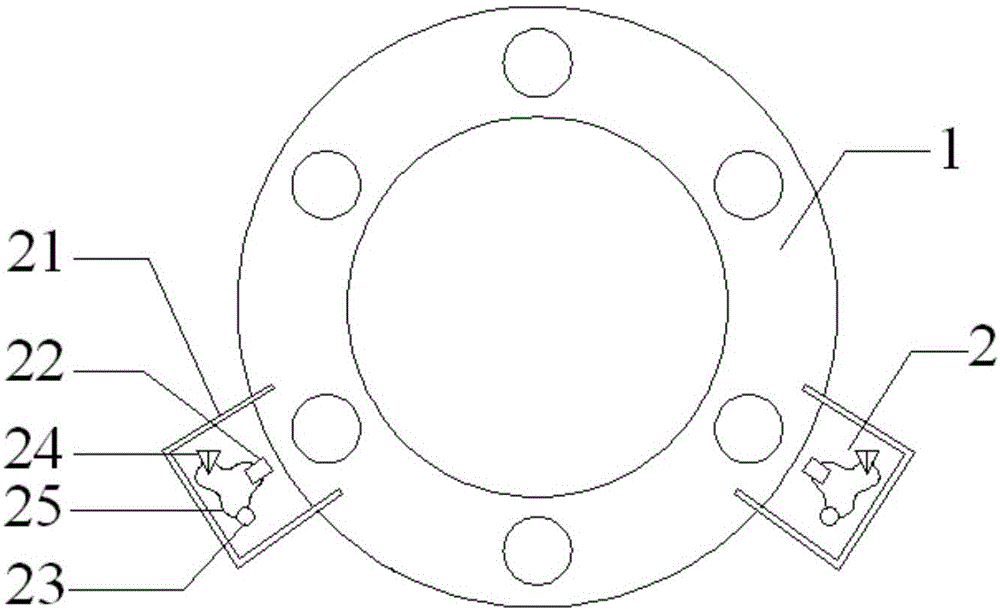 Pipe flange provided with alarm devices