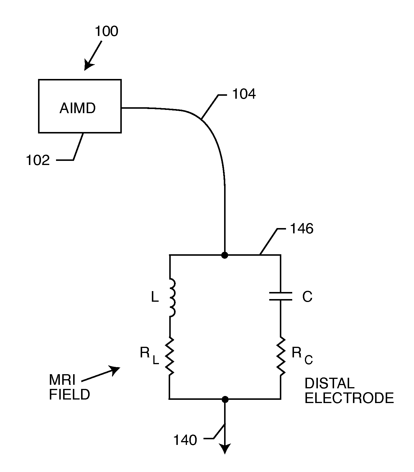 EMI filter employing a capacitor and an inductor tank circuit having optimum component values