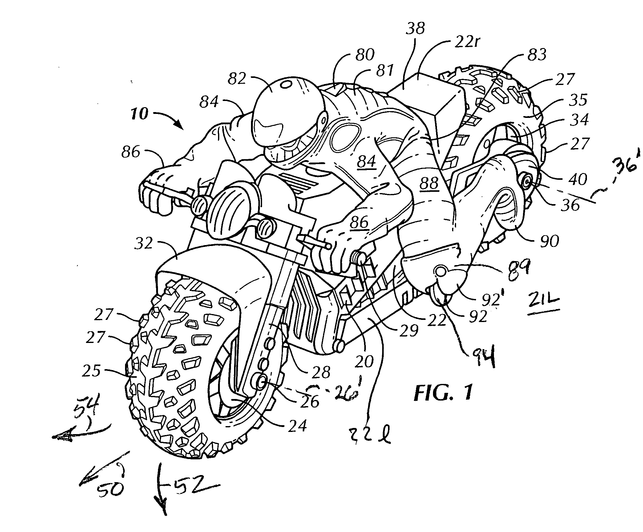 Remote-controlled motorcycle and method of counter-steering