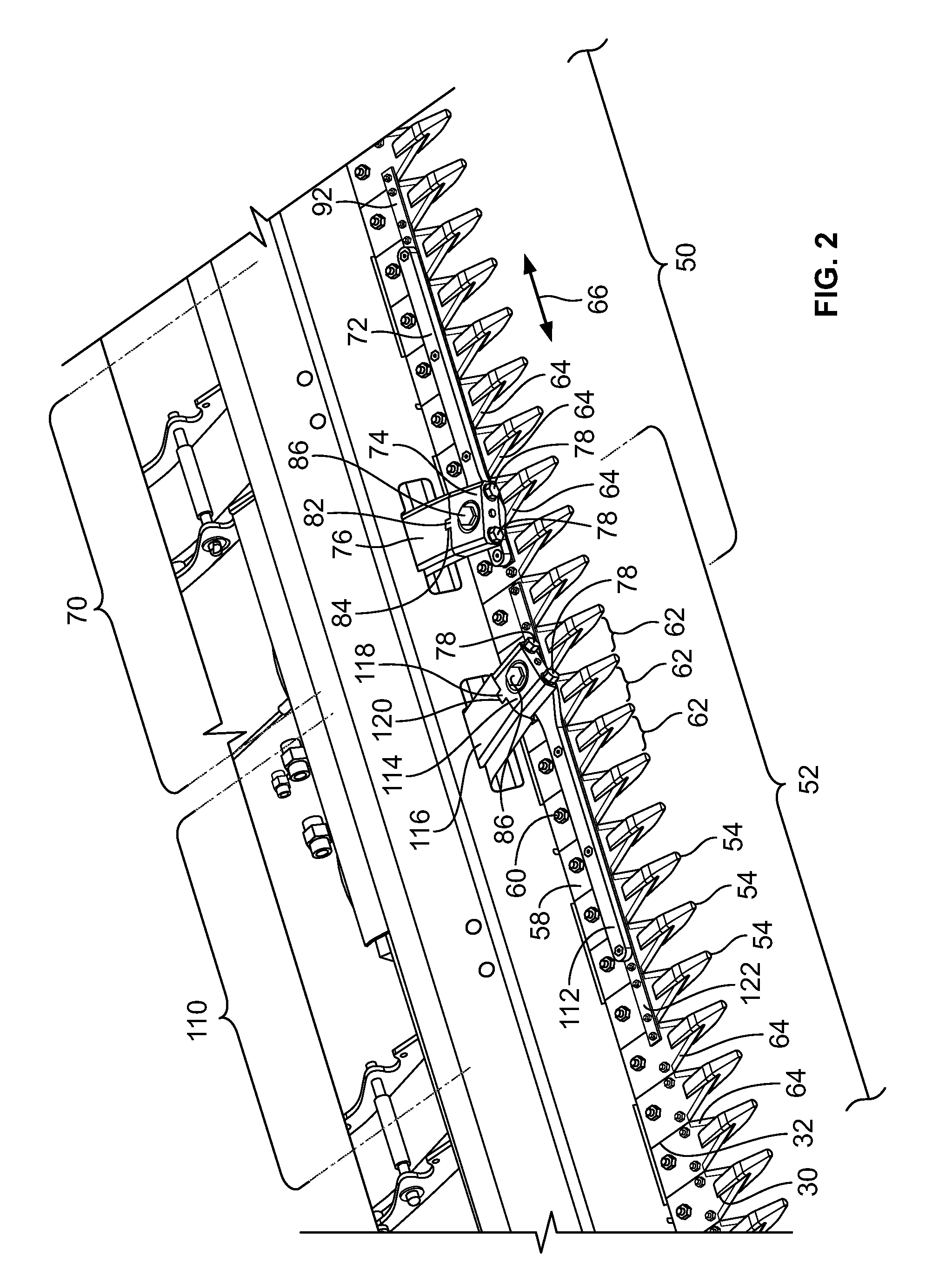 Blade assembly removal from a header of a plant cutting machine
