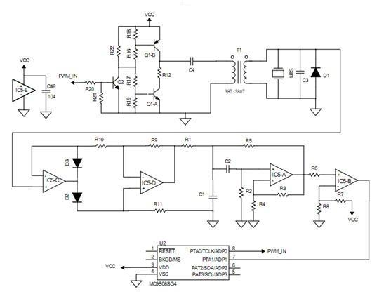 Ultrasonic circuit system for improving range-measuring accuracy
