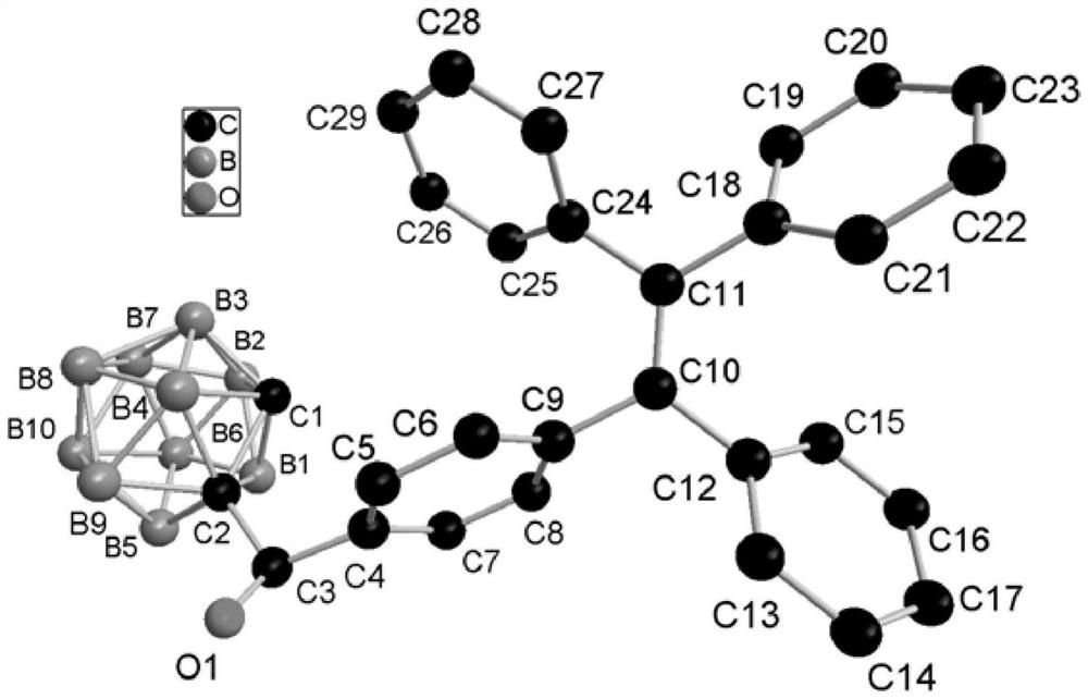 O-carborane-tetraphenylethylene compound and its preparation method and use
