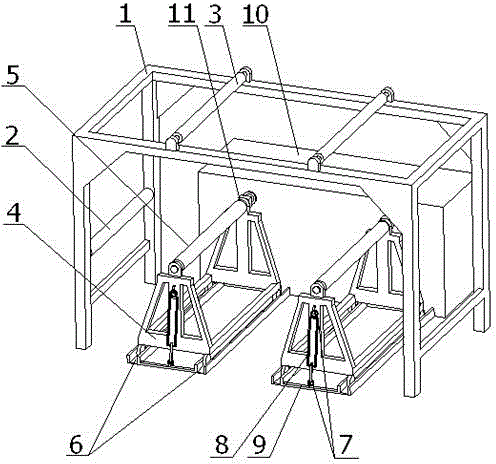 Polypropylene sheet board rolling-up device for polypropylene tableware production line