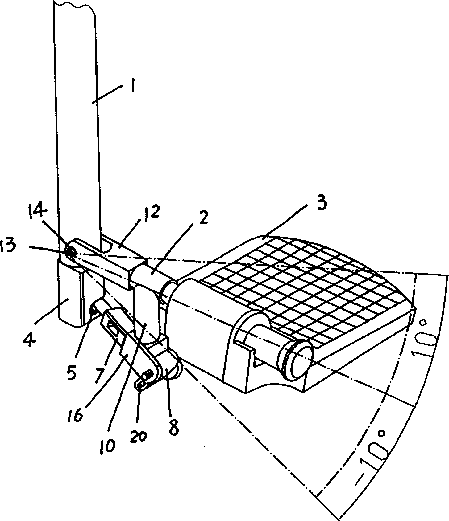 Turn-over adjuster for foot rest of wheel chair