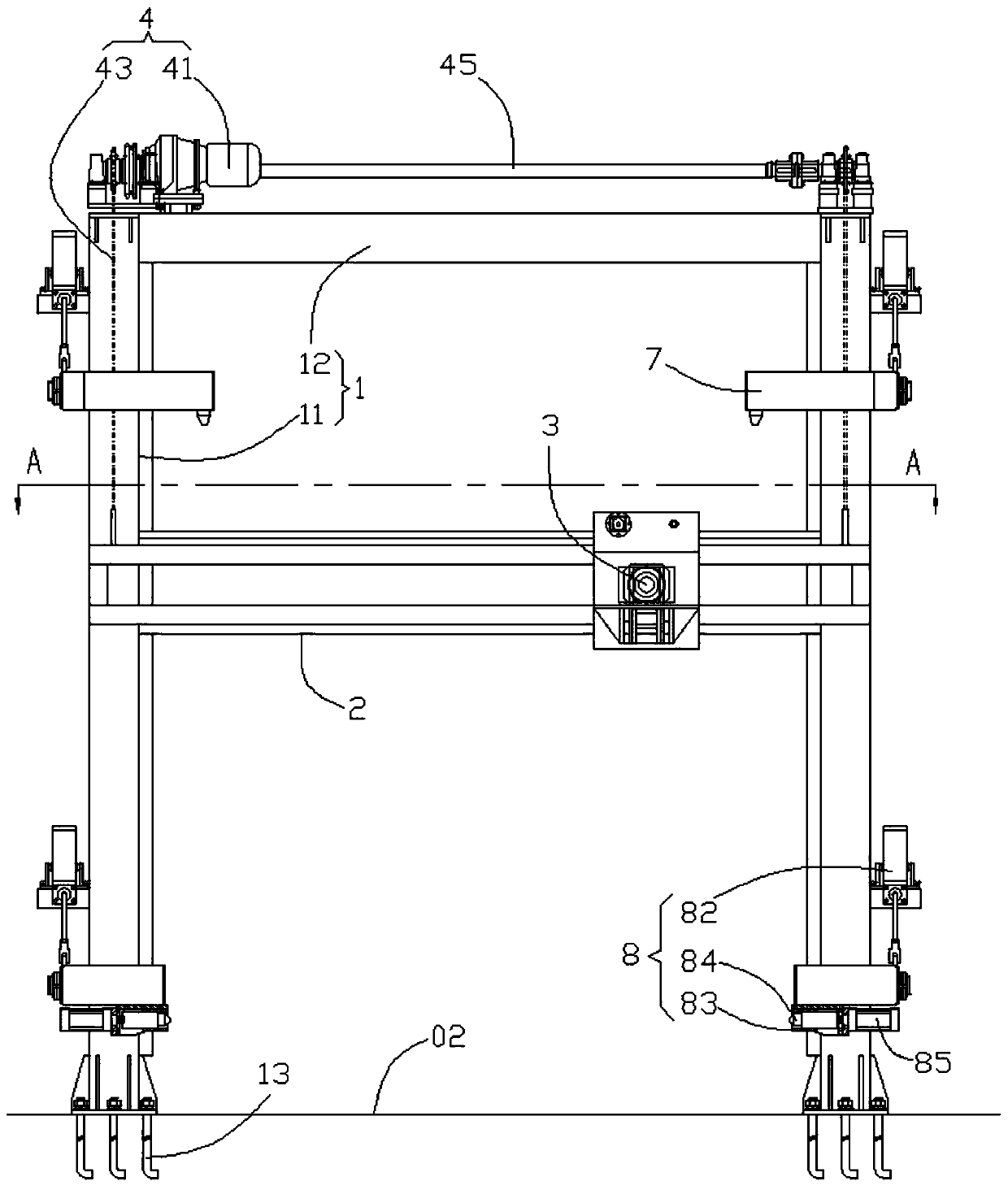 Correction machine at front end of container