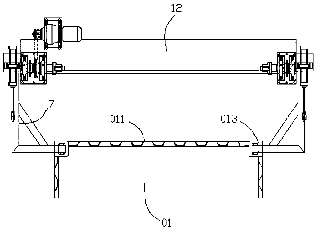 Correction machine at front end of container