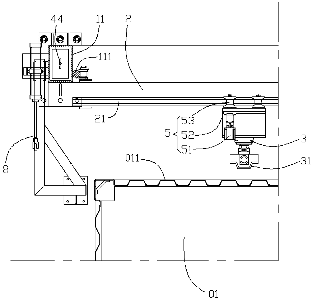 Correction machine at front end of container