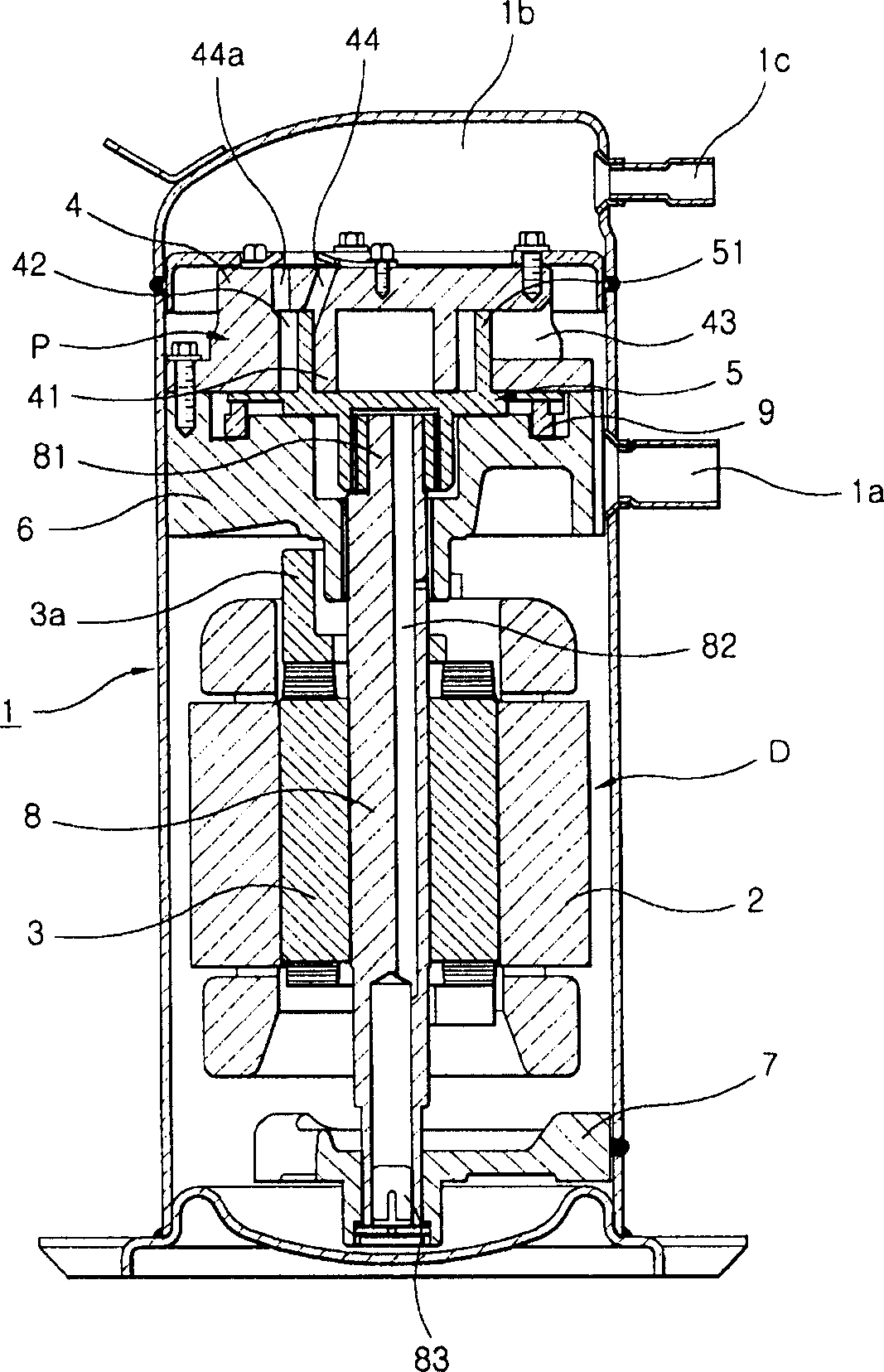 Compression unit of orbiting vane compressor