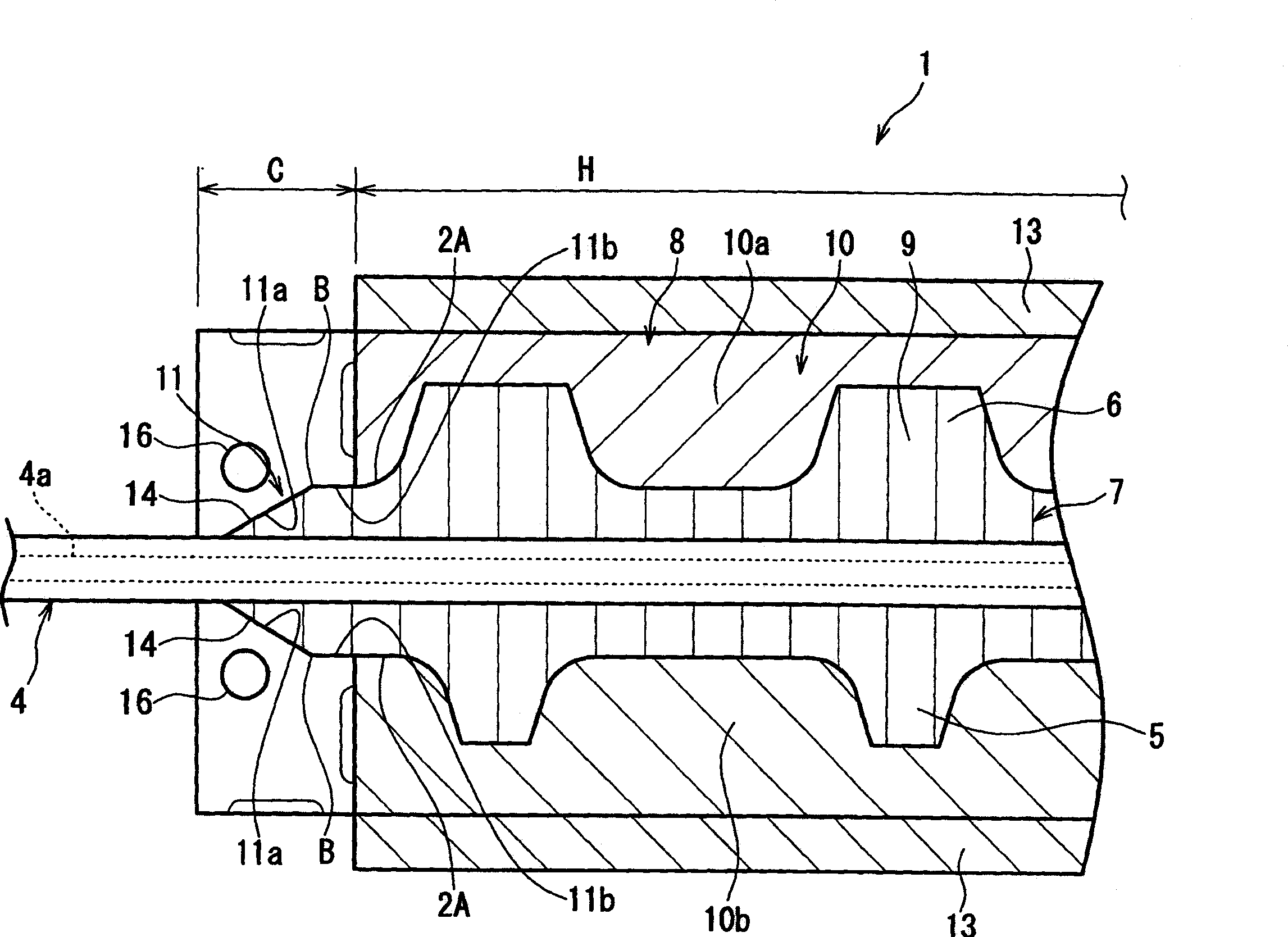 Method for making elastic caterpillar and sulfurization forming apparatus using said method