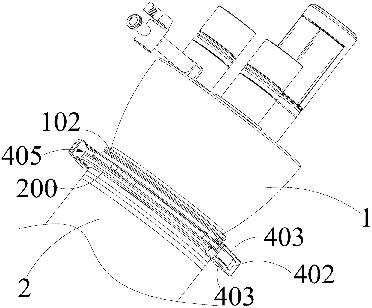 Connecting structure for multi-channel puncturing device